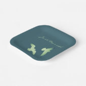 Overvloedig op elegant script net getrouwd zeemeeu papieren bordje (Gebogen)