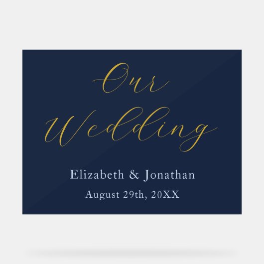 Overvloedige blauwe bruiloft acryl bord (Voorkant)