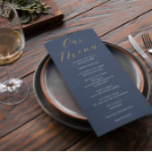 Overvloedige blauwe bruiloft menu