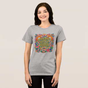 Overvloedige Boho Volkskunst Tri-Blend Shirt