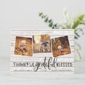 Overvloedige Dankbaarheid Thanksgiving Foto Collag Feestdagenkaart (Staand voorkant)