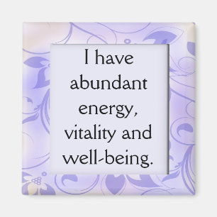 Overvloedige Energy Health Affirmation Magnet Magneet