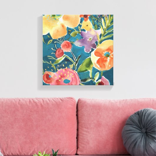 Overvloedige Florals I Canvas Afdruk (Insitu (Woonkamer))
