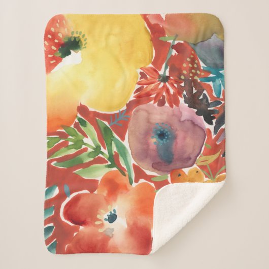 Overvloedige Florals III Sherpa Deken (Voorkant)