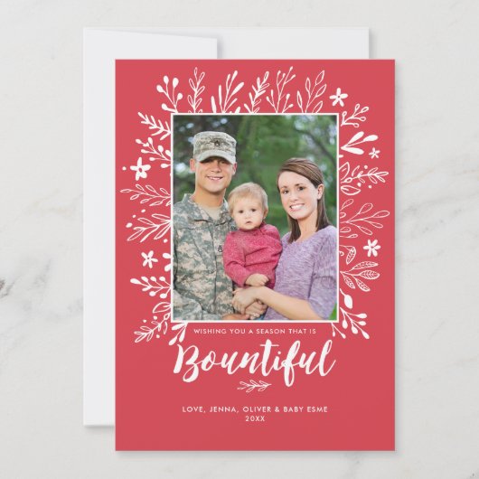 Overvloedige Kerstvakantie Plat Kaart (Voorkant)