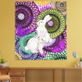 Overvloedige konijnen canvas afdruk (Insitu (Woonkamer))