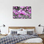 Overvloedige Magnolia Blooms Triptiek Canvas Afdruk (Insitu (Slaapkamer))