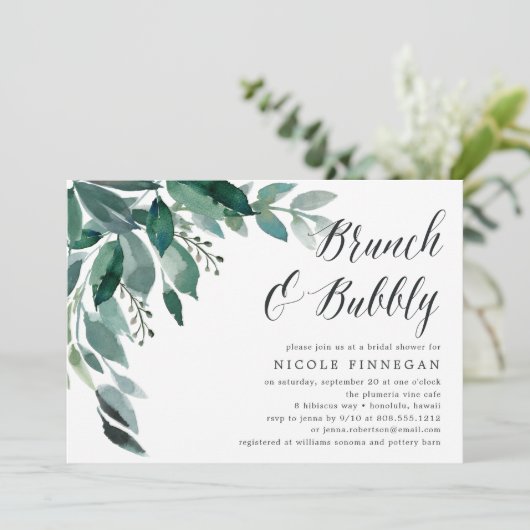 Overvloedige olie | Uitnodiging voor Brunch & Bubb (Staand voorkant)