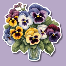 Overvloedige Pansies Waterdicht Sticker