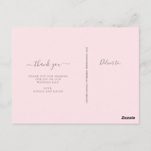 Overvloedige Rozen | Bloemenbruiloft dank u foto Briefkaart (Achterkant)