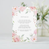 Overvloedige Rozen Roze Bloemen Bruiloft Gast Deta Informatiekaartje (Staand voorkant)