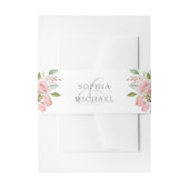 Overvloedige Rozen | Roze bloemen op witte bruilof Uitnodigingen Wikkel (Voorkant Voorbeeld)