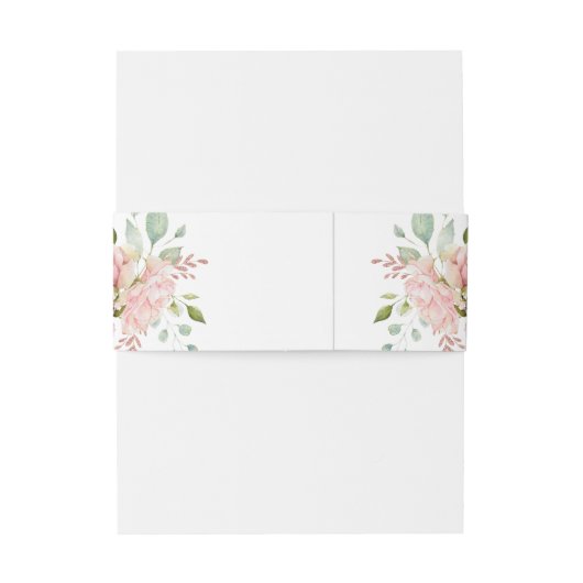 Overvloedige Rozen | Roze bloemen op witte bruilof Uitnodigingen Wikkel (Achterkant Voorbeeld)