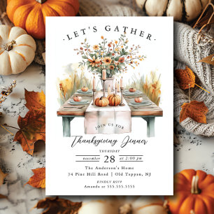 Overvloedige tafel Thanksgiving diner Kaart