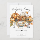 Overvloedige tafel Thanksgiving Diner Pompoen Kaart (Voorkant)
