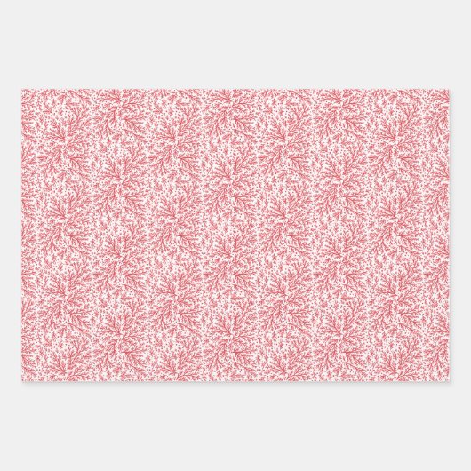 Overvloedige takken Rood en Wit Foto Kerstmis Inpakpapier Vel (Voorkant 3)