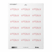 Overvloedige takken Rood en wit kerstlint Etiket (Full Sheet)