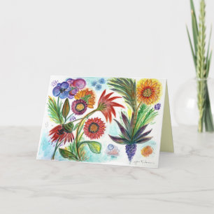 Overvloedige Zinnias Kaart
