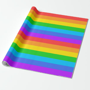 Overvulpapier voor grote regenboogstrips cadeaupapier