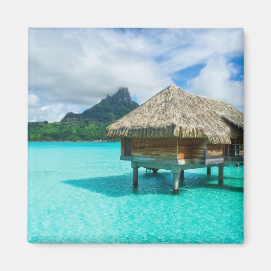 Overwater bungalow, Bora Bora magneet (Voorkant)