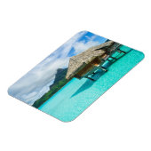 Overwater bungalow, Bora Bora rechthoekige magneet (Linkerzijde)