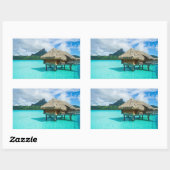Overwater bungalow, Bora Bora rechthoekige sticker (Vel)