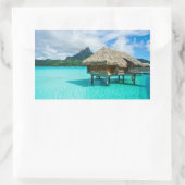 Overwater bungalow, Bora Bora rechthoekige sticker (Tas)