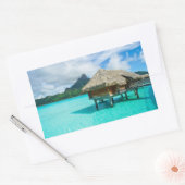 Overwater bungalow, Bora Bora rechthoekige sticker (Envelop)