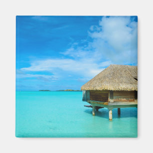 Overwater bungalow op Bora Bora magnet Magneet