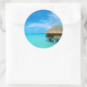 Overwater bungalow op Bora Bora Ronde Sticker (Tas)