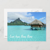 Overwater resort op Bora Bora briefkaart liefdeste (Voorkant / Achterkant)