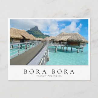 Overwater resort op Bora Bora, Frans-Polynesië Briefkaart