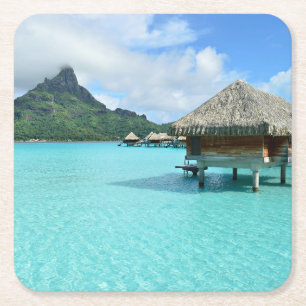 Overwaterresort op het onderzetter Bora Bora