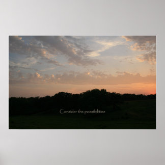Overweeg de mogelijkheden poster
