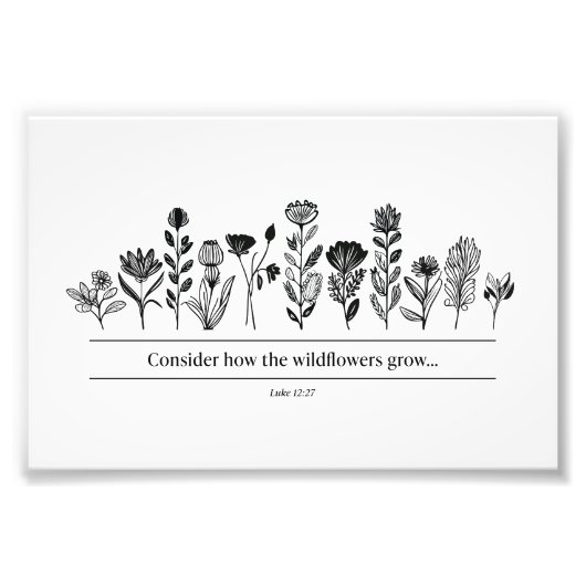 Overweeg hoe de wilde bloemen groeien foto afdruk (Voorkant)