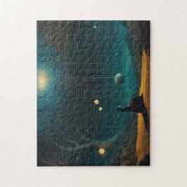 Overweegt een surrealistisch sterrenstelsel van po legpuzzel
