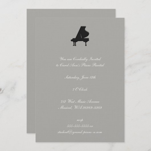 Overweging Piano Kaart (Voorkant / Achterkant)