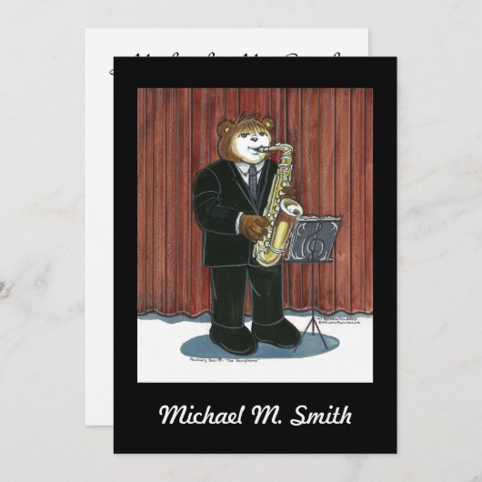 Overweging - uitnodiging - saxofone (Voorkant / Achterkant)