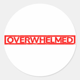 Overweldigd stempel ronde sticker