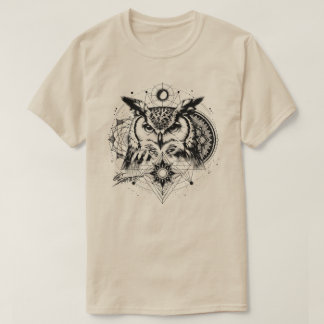 Overweldigde Uil Heilige Geometrie T-shirt