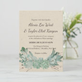 Overweldigende liefde - Succulent Bouquet Wedding Kaart (Staand voorkant)