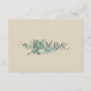 Overweldigende liefde - Succulent Bouquet Wedding  RSVP Kaartje