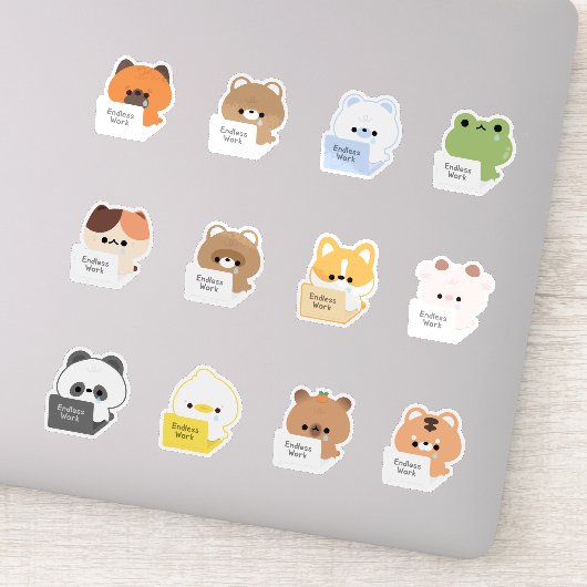 Overwerkte dieren sticker (Detail)