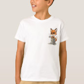 Overwhelmed Cartoon Fox Office Worker T-shirt (Voorkant)