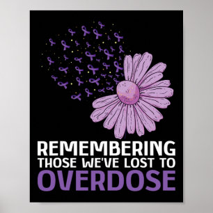 Overwin drugsverslaving en overdosis bewustzijn PU Poster