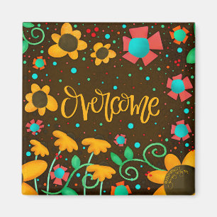 Overwin  gele bloemmoderne inspiratie magneet