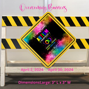 "Overwinnen van barrières" Square Autisme Sticker