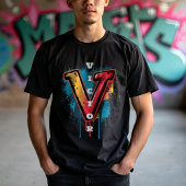 Overwinning in de straten: Graffiti "V" T-shirt