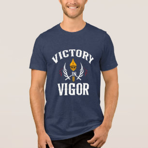 Overwinning in Kracht Krijger Schedel Tri-Blend Shirt