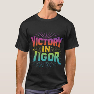 Overwinning in krachtig kleurrijk shirt